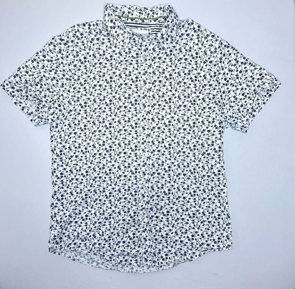 Denim & Flower by Ricky Singh Short Sleeve Floral Button-Up Shirt